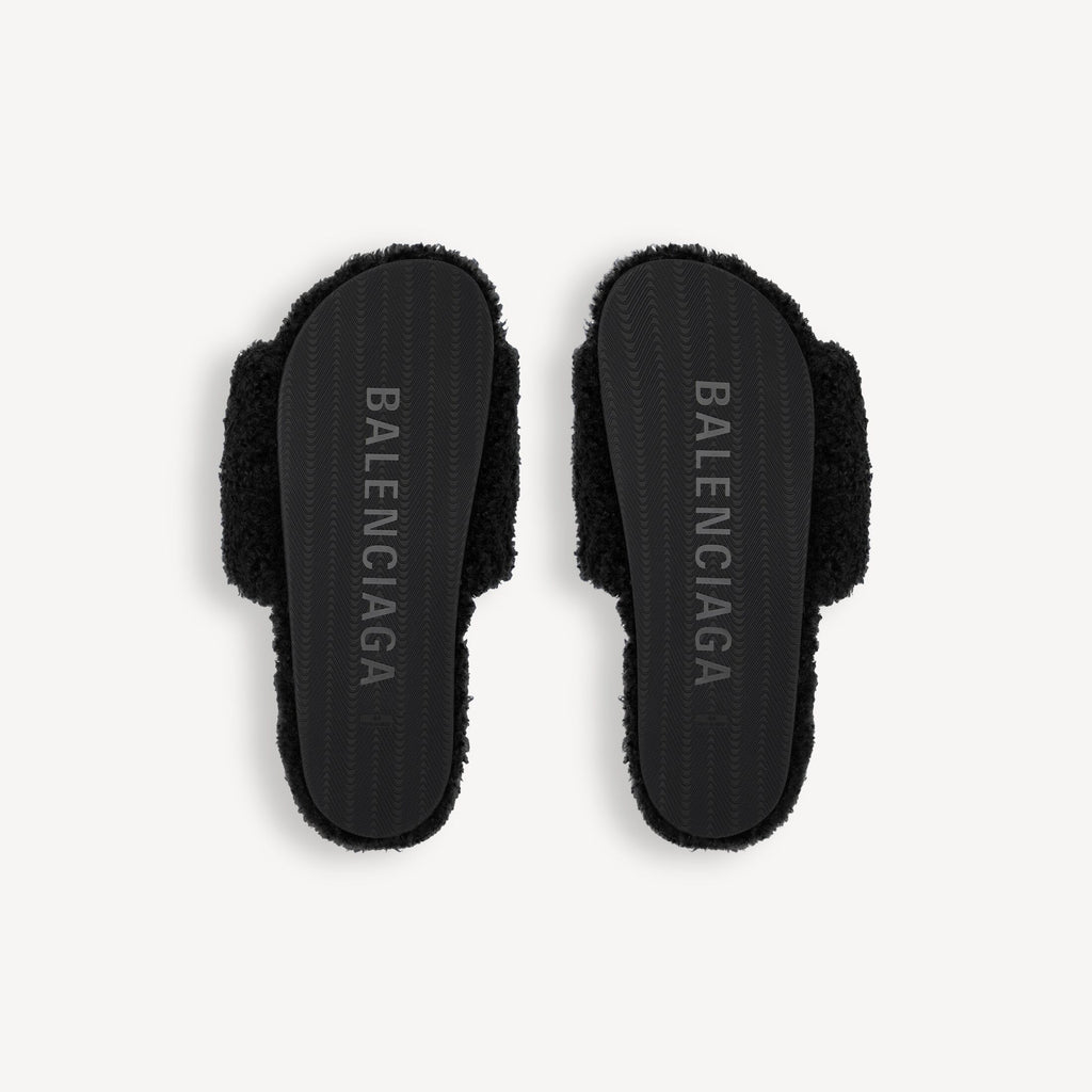 Balenciaga Furry Slide (Black)