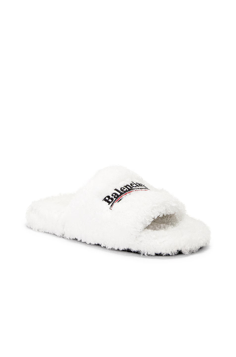 Balenciaga Furry Slide (White)