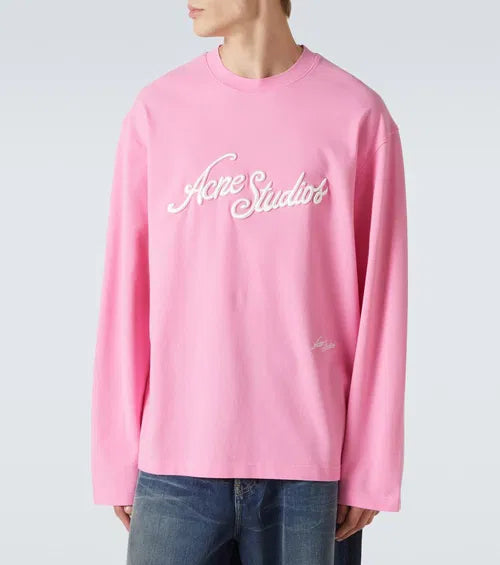 Acne Studios Embroidered Logo Long Sleeve (Pink)