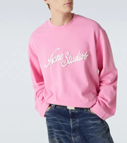 Acne Studios Embroidered Logo Long Sleeve (Pink)