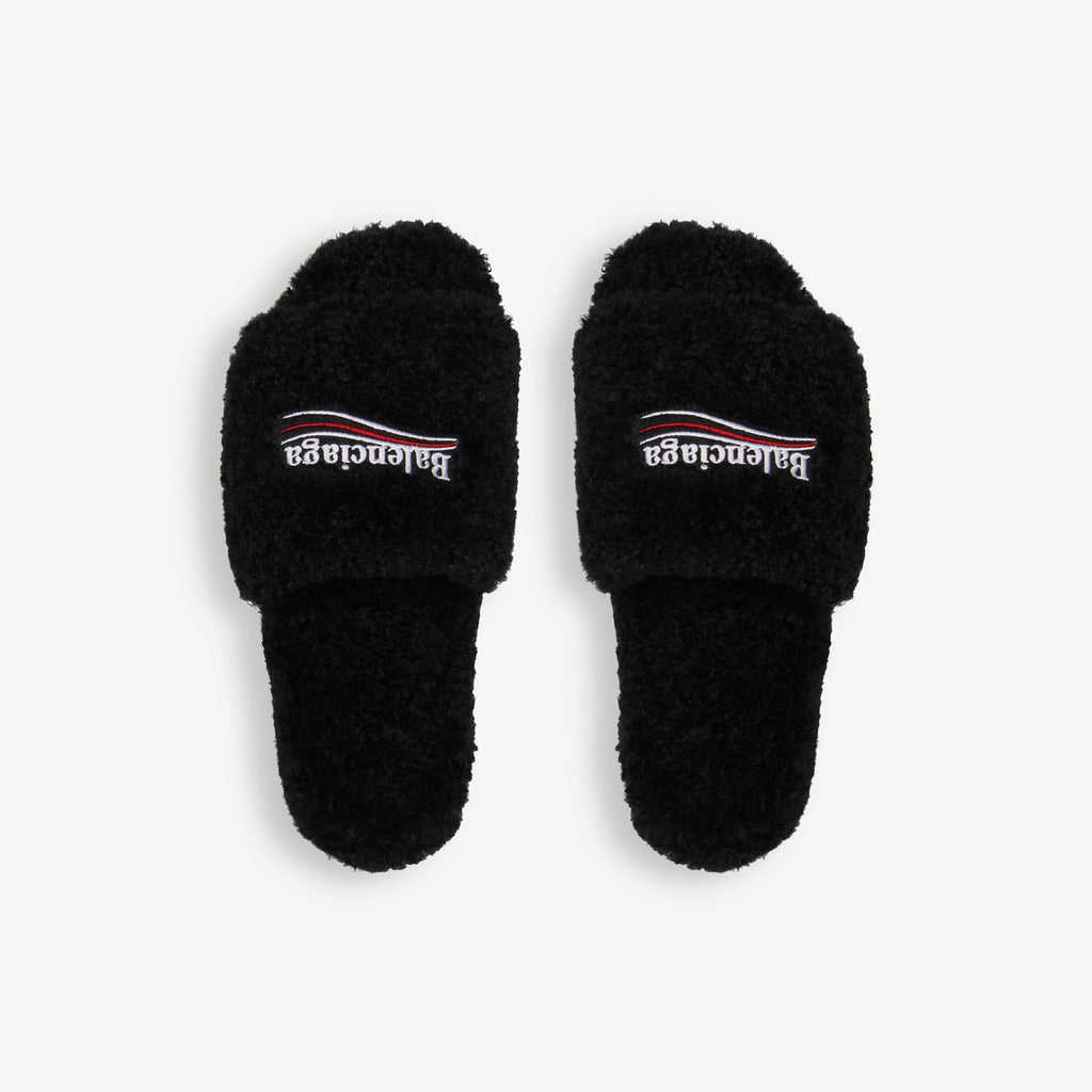 Balenciaga Furry Slide (Black)
